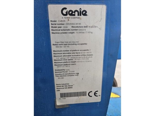 2008 GENIE Z45/25 - Imagen 22