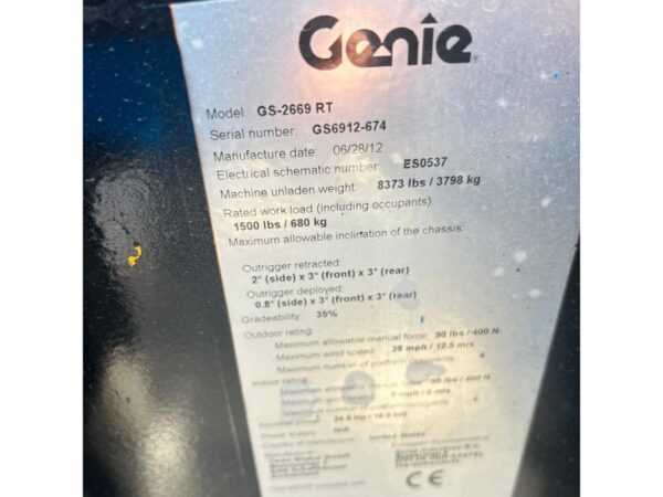 2012 GENIE GS-2669RT - Imagen 15