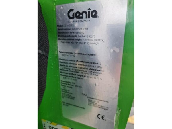 2012 GENIE Z45/25 - Imagen 24
