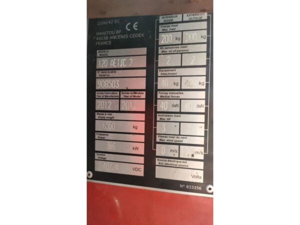 2012 MANITOU 120 AETJC 2 - Imagen 6