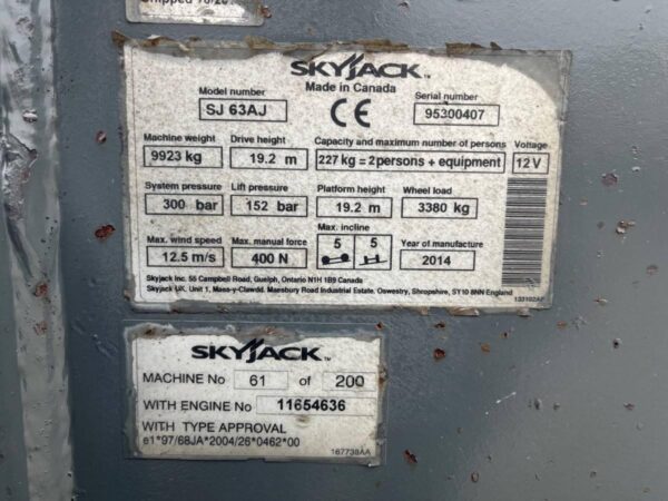 2014 SKYJACK SJ63AJ - Imagen 12
