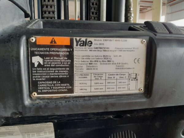 2015 YALE ERP 18 VT MWB - Imagen 12