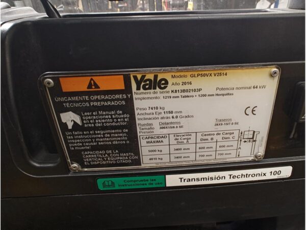 2016 YALE GLP50VX - Imagen 11