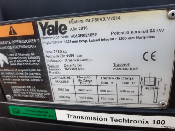 2016 YALE GLP50VX - Imagen 15