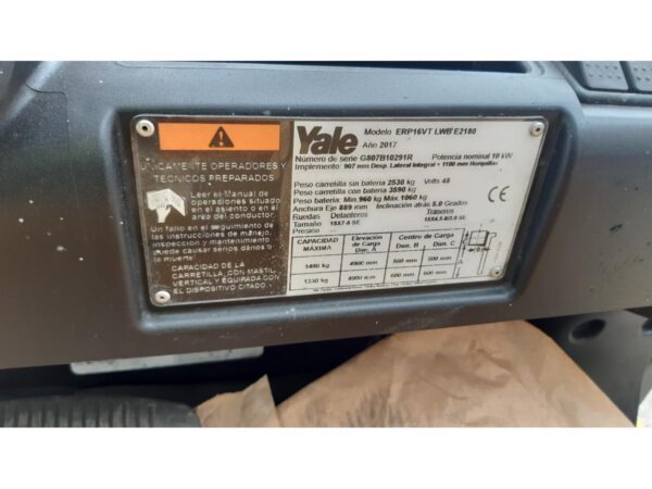 2017 YALE ERP16VT LWB - Imagen 19
