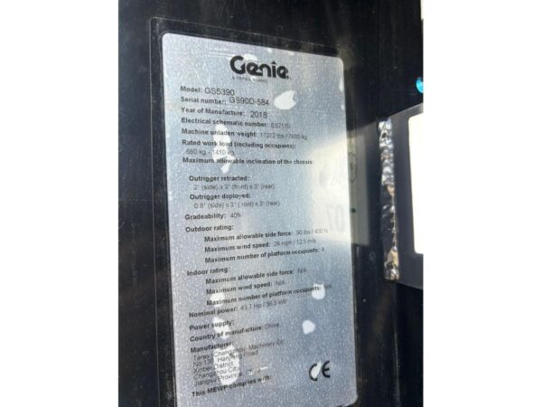 2018 GENIE GS-5390 RT - Imagen 13