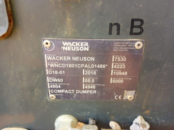 2018 WACKER DW60 - Imagen 5