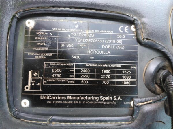 2019 UNICARRIERS YG1D2A32Q - Imagen 12