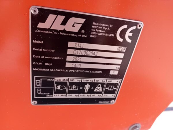 2021 JLG X14J - Imagen 14