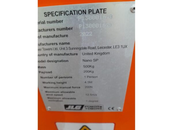 2022 JLG NANO SP - Imagen 15