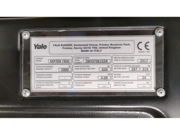 2024 REVIVER-YALE MP20X Ancho Frutero - Imagen 12