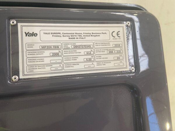 2024 REVIVER-YALE MP20X - Imagen 5
